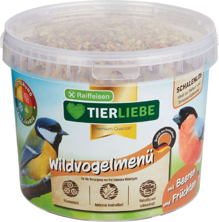 TIERLIEBE Wildvogelmenü mit Beeren und Früchten